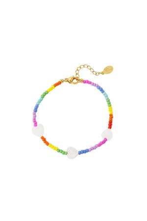 Bracelet Coeurs D'amour - Collection Arc-En-Ciel Multicouleur Acier Inoxydable h5 