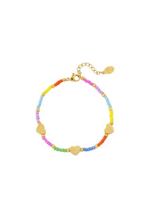 Bracelet Coeurs Dorés - Collection Rainbow Multicouleur Acier Inoxydable h5 
