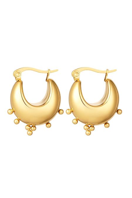 Boucles d'oreilles massives à pois Acier inoxydable