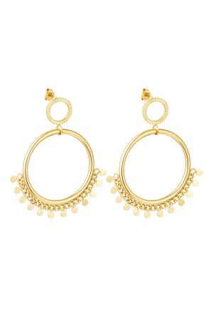 Boucles D'oreilles Clous Pendantes Avec Détail Cercle Acier Inoxydable h5 