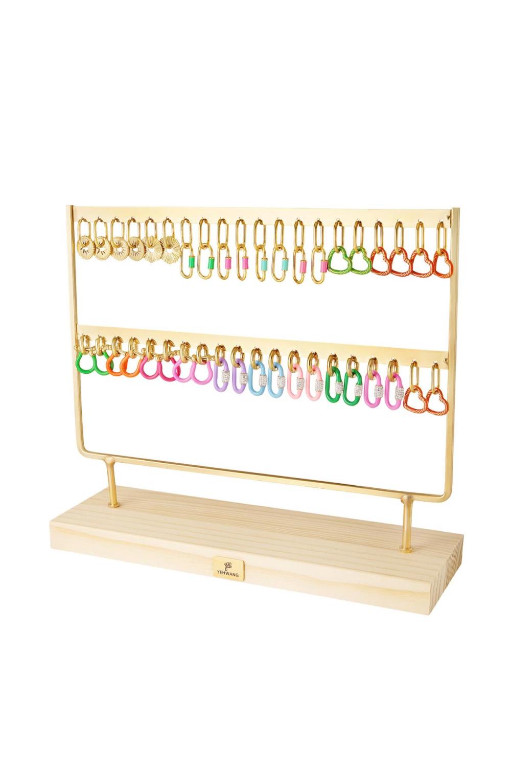 Boucles D'oreilles Complètes Display Couleurs D'été 20 Paires Multicouleur Acier Inoxydable 