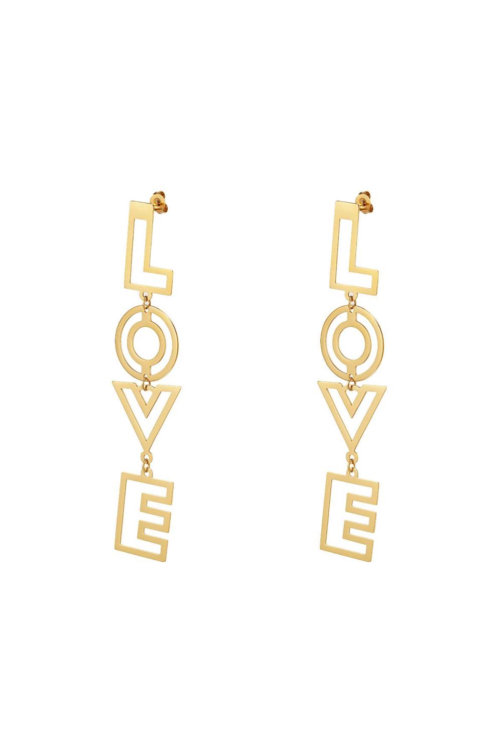 Boucles D'oreilles D'amour Acier Inoxydable 