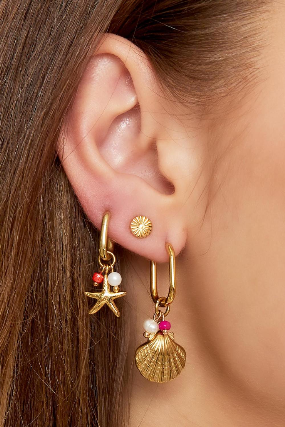 Boucles D'oreilles Pendantes Coquillage - Collection Plage Acier Inoxydable Image3