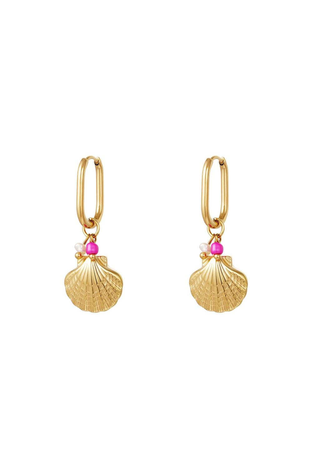 Boucles D'oreilles Pendantes Coquillage - Collection Plage Acier Inoxydable 