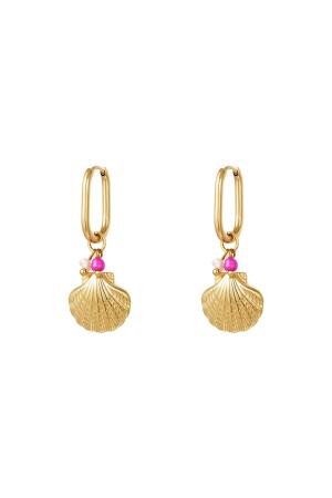 Boucles D'oreilles Pendantes Coquillage - Collection Plage Acier Inoxydable h5 