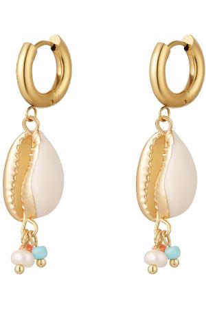 Boucles D'oreilles Pendantes Coquillage - Collection Plage Acier Inoxydable h5 