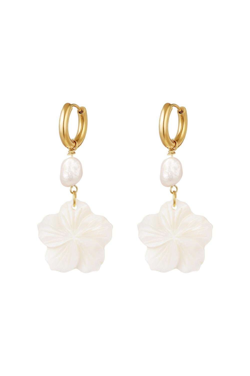 Boucles D'oreilles Fleurs - Collection Plage Acier Inoxydable 