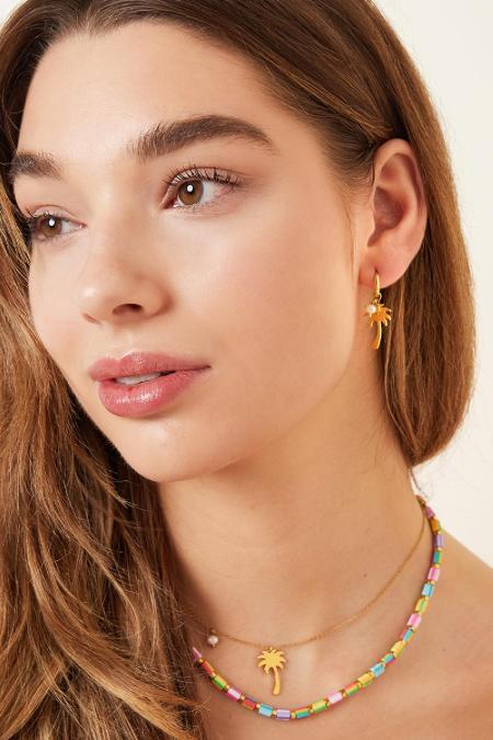 Boucles d'oreilles palmier - Collection Plage Acier inoxydable 2