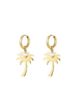 Boucles D'oreilles Palmier - Collection Plage Acier Inoxydable h5 