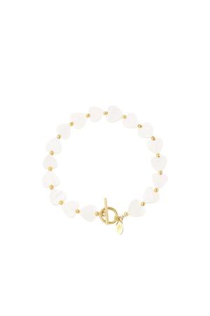 Bracelet Coeur - Collection Plage Couleur Or Blanc Coquilles h5 