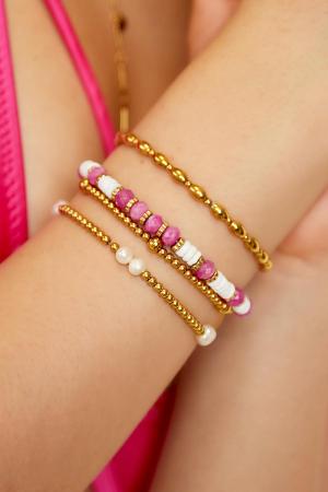 Bracelet Perlé - Collection Plage Fuchsia Stone h5 Image4