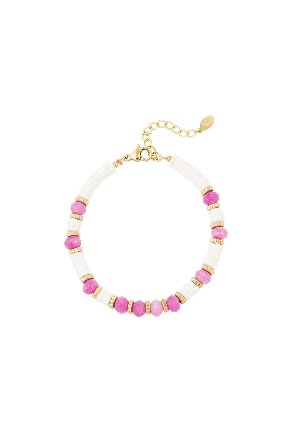Bracelet Perlé - Collection Plage Fuchsia Stone 