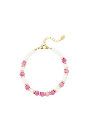 Bracelet Perlé - Collection Plage Fuchsia Stone h5 