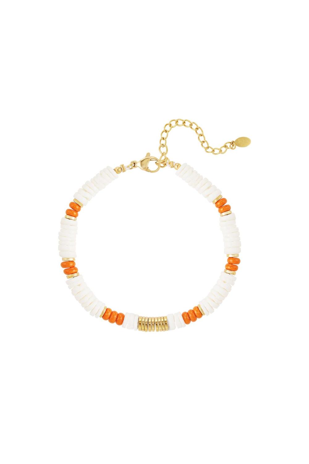 Bracelet Perles De Pierre - Collection Plage Orange Stone 