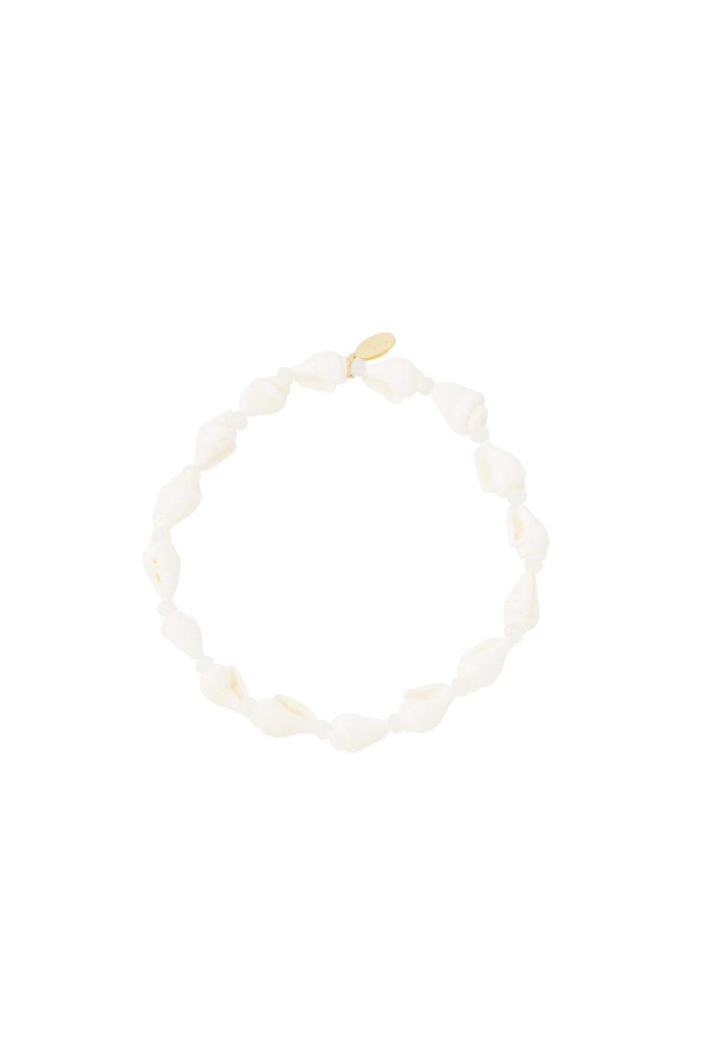 Bracelet Coquillage - Collection Plage Blanc Acier Inoxydable 