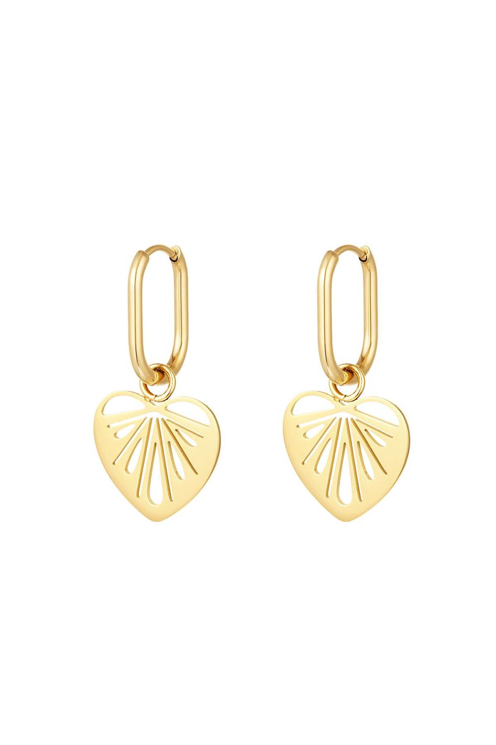Boucles D'oreilles Coeurs Découpés Acier Inoxydable 