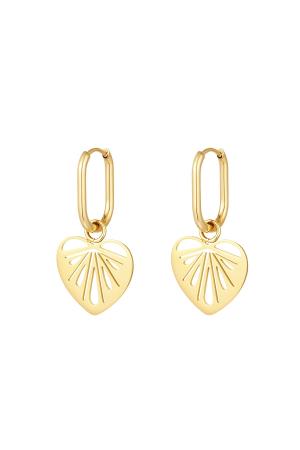 Boucles D'oreilles Coeurs Découpés Acier Inoxydable h5 