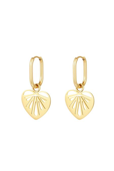 Boucles d'oreilles coeurs découpés Acier inoxydable