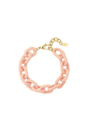 Bracelet Chaîne Acrylique Coloré Rose Pâle h5 
