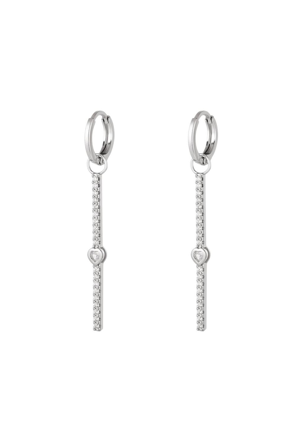 Boucles D'oreilles Pendantes Coeur - Collection Sparkle Argenté Cuivré 