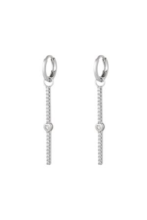 Boucles D'oreilles Pendantes Coeur - Collection Sparkle Argenté Cuivré h5 