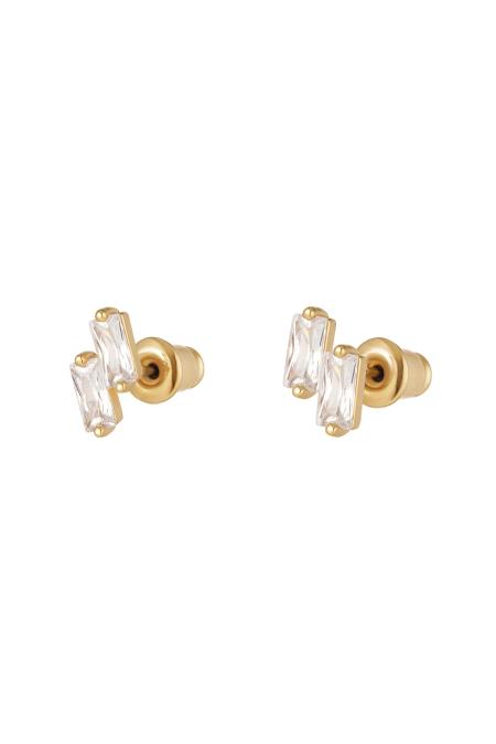 Clous d'oreilles pierres colorées - Collection Sparkle Cuivré