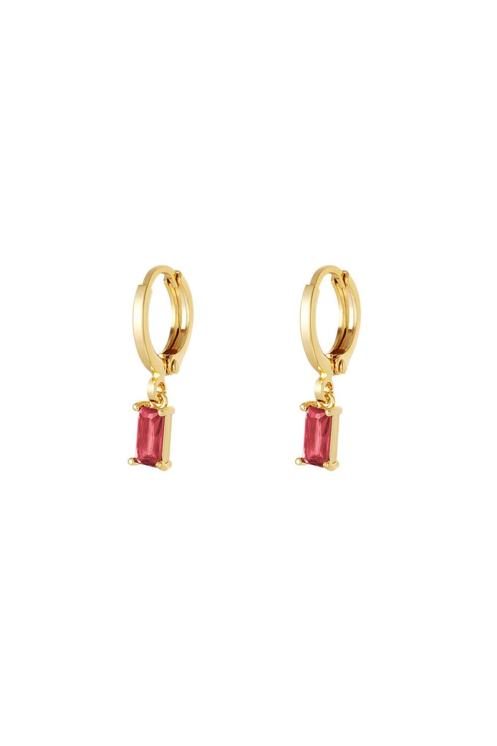 Boucles D'oreilles Pierre De Couleur - Collection Sparkle Fuchsia Cuivré