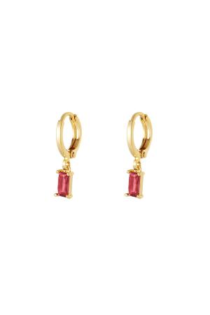 Boucles D'oreilles Pierre De Couleur - Collection Sparkle Fuchsia Cuivré h5