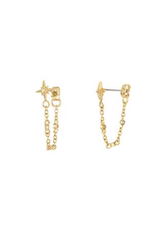 Boucles D'oreilles Chaîne Étoile - Collection Sparkle Cuivré h5 