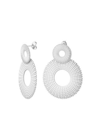 Boucles D'oreilles Déclaration Cercles Argenté Acier Inoxydable h5