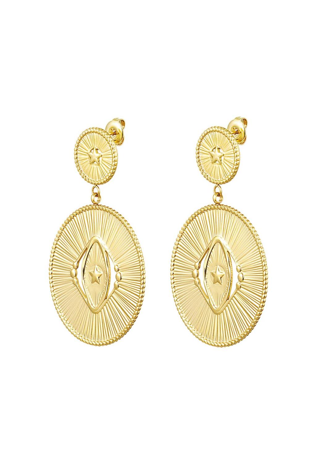 Boucles D'oreilles Déclaration 2 Cercles Acier Inoxydable