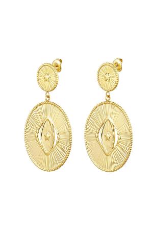 Boucles D'oreilles Déclaration 2 Cercles Acier Inoxydable h5