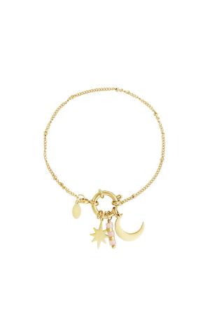 Bracelet Avec Pendentif Pierre Naturelle - Collection Pierres Naturelles Rose & Couleur Or Acier Inoxydable h5 