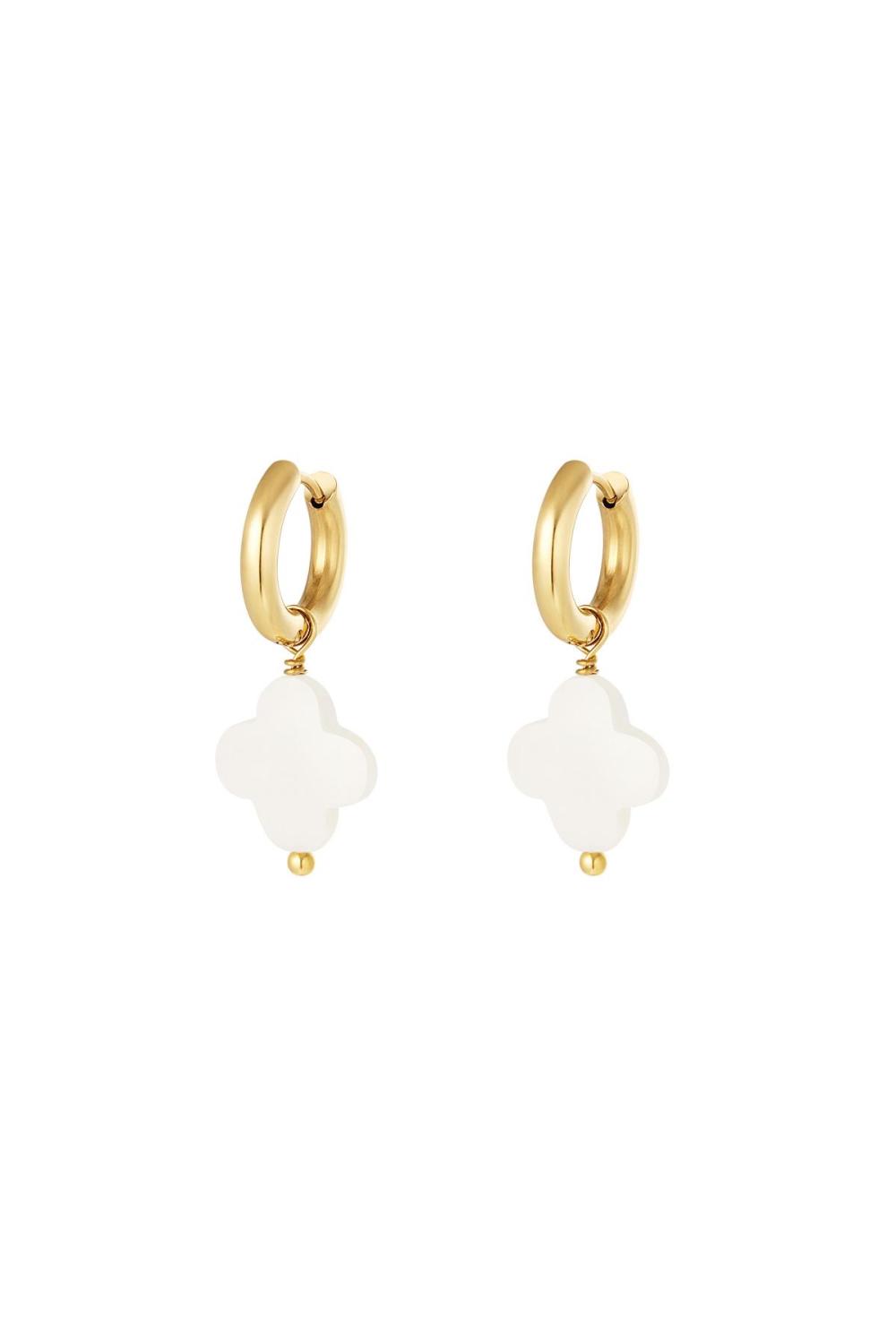Boucles D'oreilles Coquillage Trèfle Acier Inoxydable 
