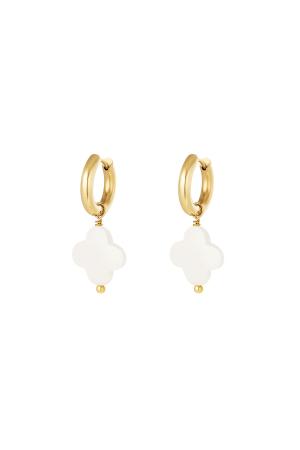Boucles D'oreilles Coquillage Trèfle Acier Inoxydable h5 