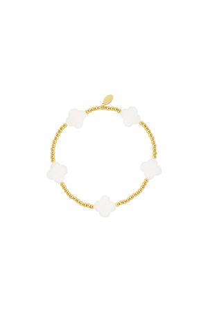 Bracelet Coquillage Trèfles Couleur Or Acier Inoxydable h5 