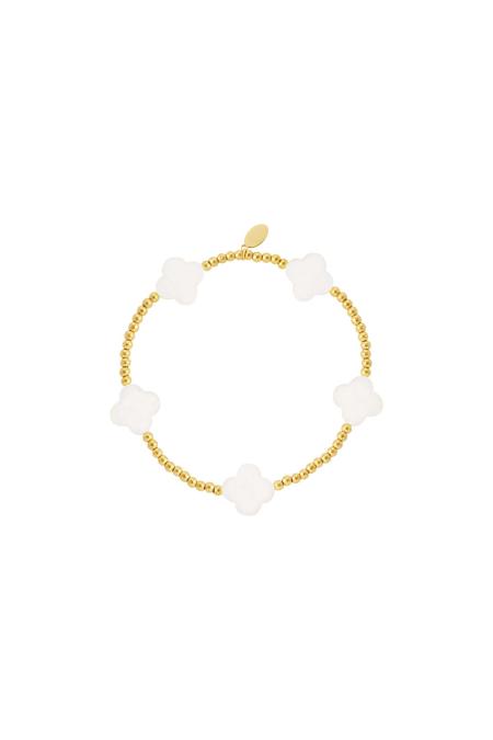 Bracelet coquillage trèfles Couleur or Acier inoxydable