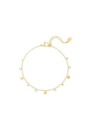 Bracelet Simple Avec Détails En Strass Couleur Or Acier Inoxydable h5 