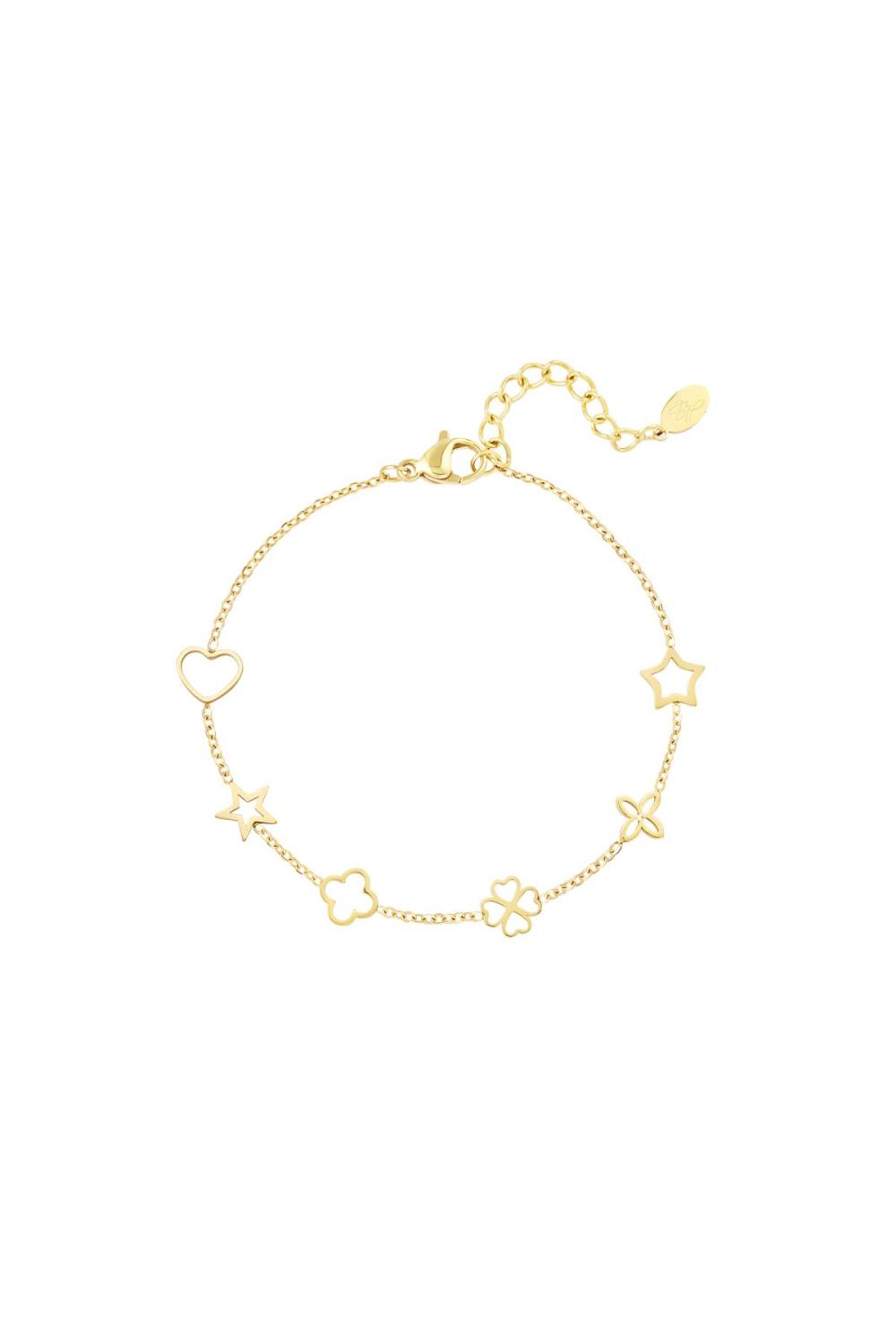 Bracelet Avec Chiffres Couleur Or Acier Inoxydable 