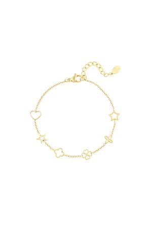 Bracelet Avec Chiffres Couleur Or Acier Inoxydable h5 