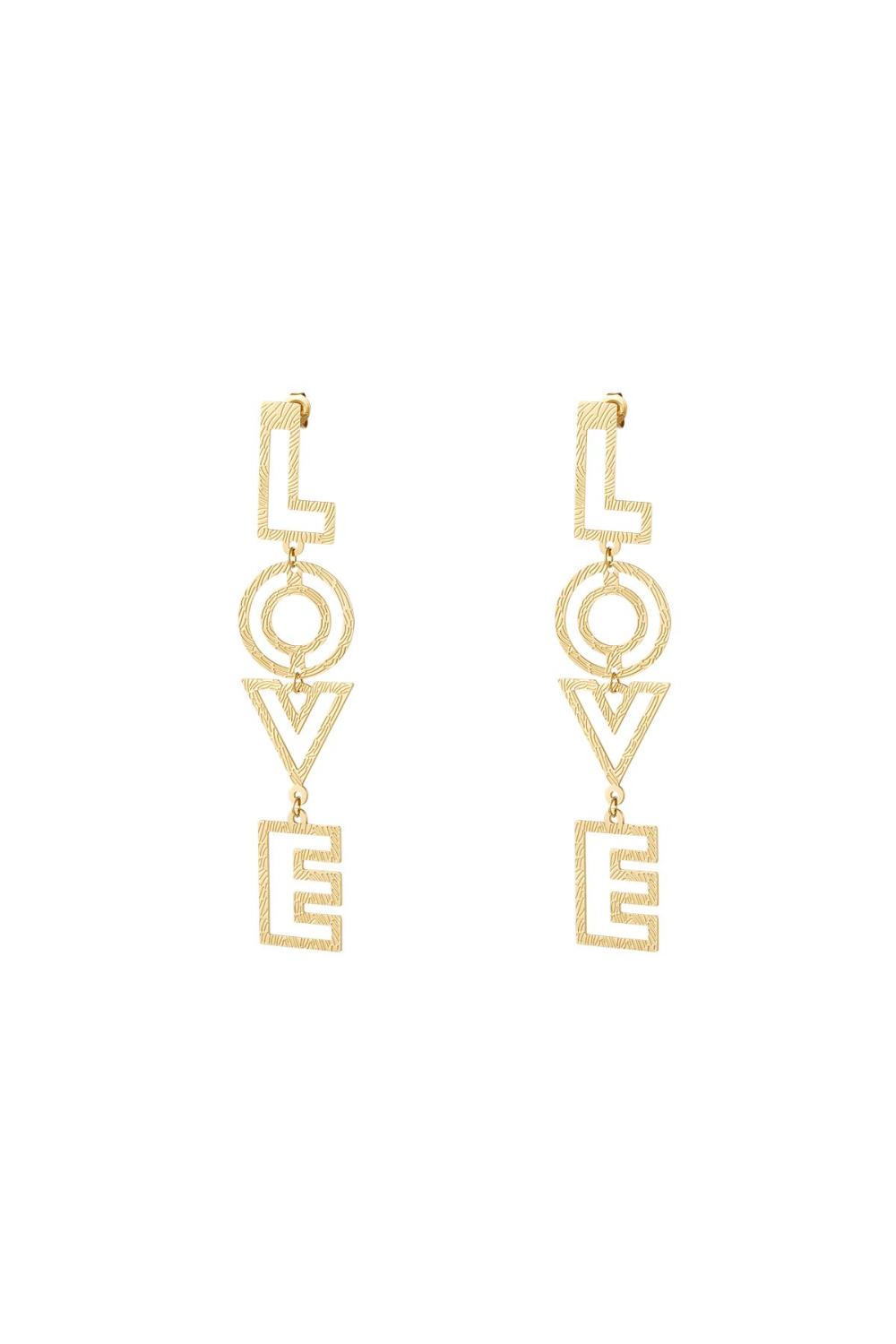 Boucles D'oreilles Love Avec Motif Acier Inoxydable 