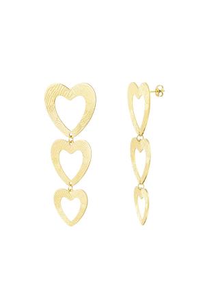Boucles D'oreilles Coeur Avec Motif Acier Inoxydable h5 