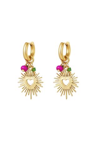 Boucles D'oreilles Avec Coeur Et Perles Acier Inoxydable h5 