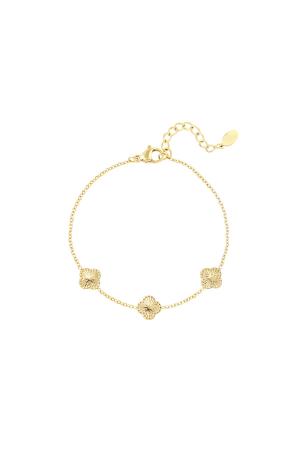 Bracelet Trèfle Avec Motif Couleur Or Acier Inoxydable h5 