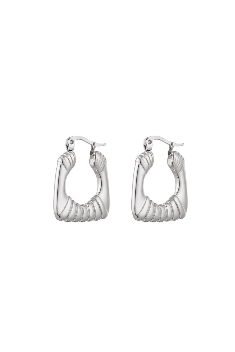 Boucles D'oreilles À Motifs Argenté Acier Inoxydable 