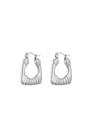 Boucles D'oreilles À Motifs Argenté Acier Inoxydable h5 