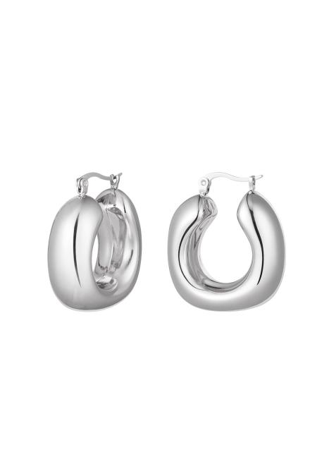 Boucles d'oreilles forme abstraite - argent Argenté Acier inoxydable