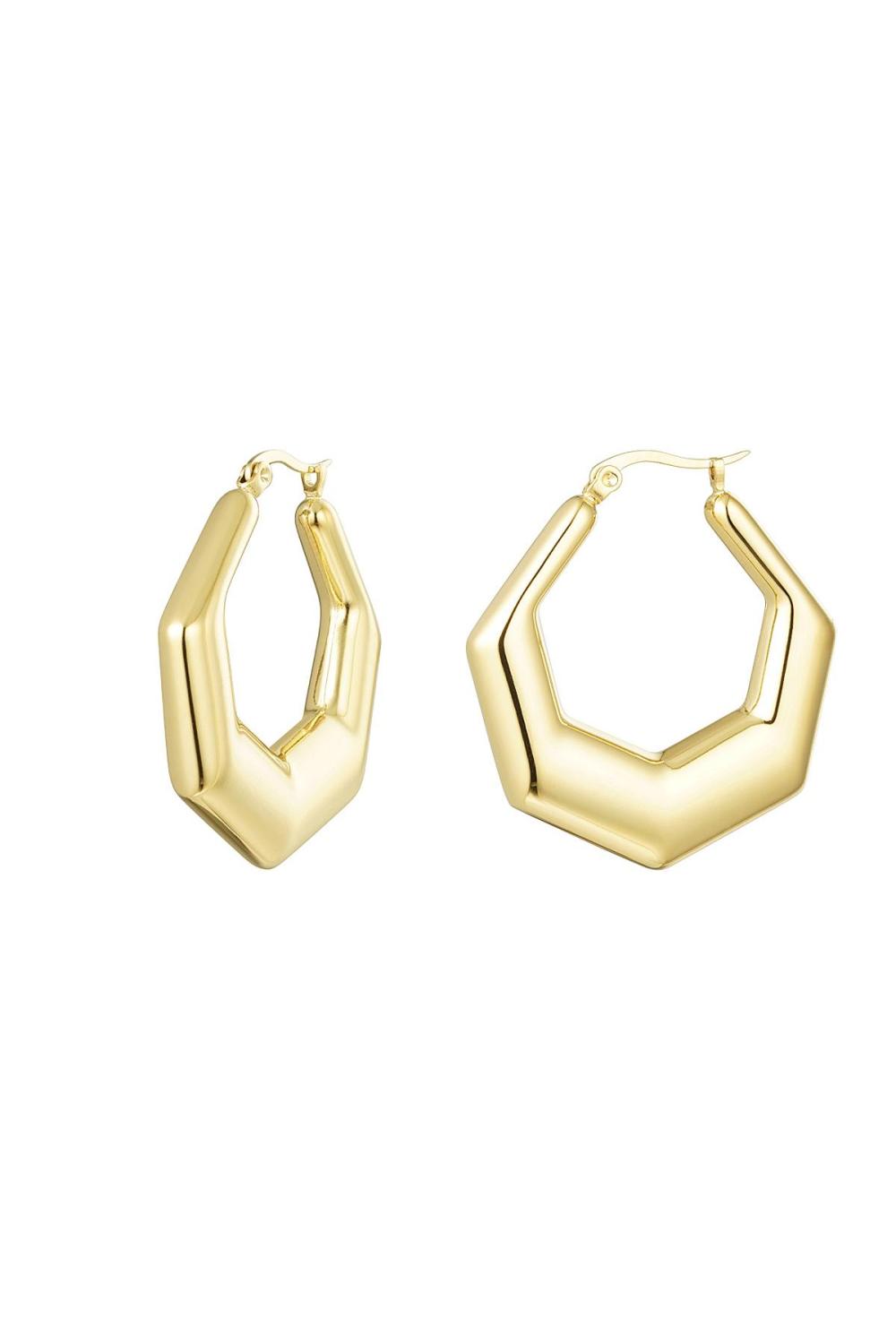 Boucles D'oreilles Hexagone En Acier Inoxydable 