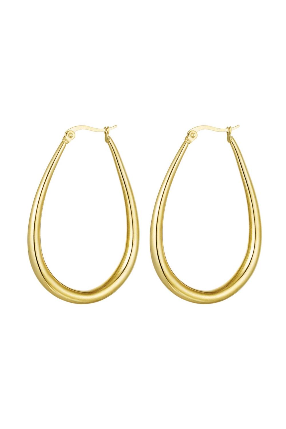 Boucles D'oreilles Pendantes Larges Acier Inoxydable 