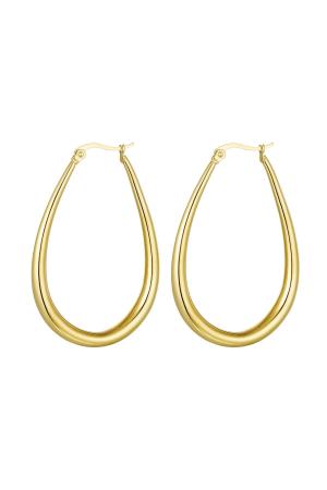 Boucles D'oreilles Pendantes Larges Acier Inoxydable h5 